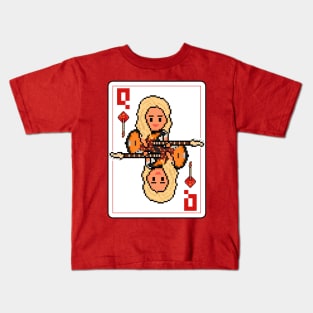 Pixelrockstars Queen of Diamonds Playing Card Kids T-Shirt